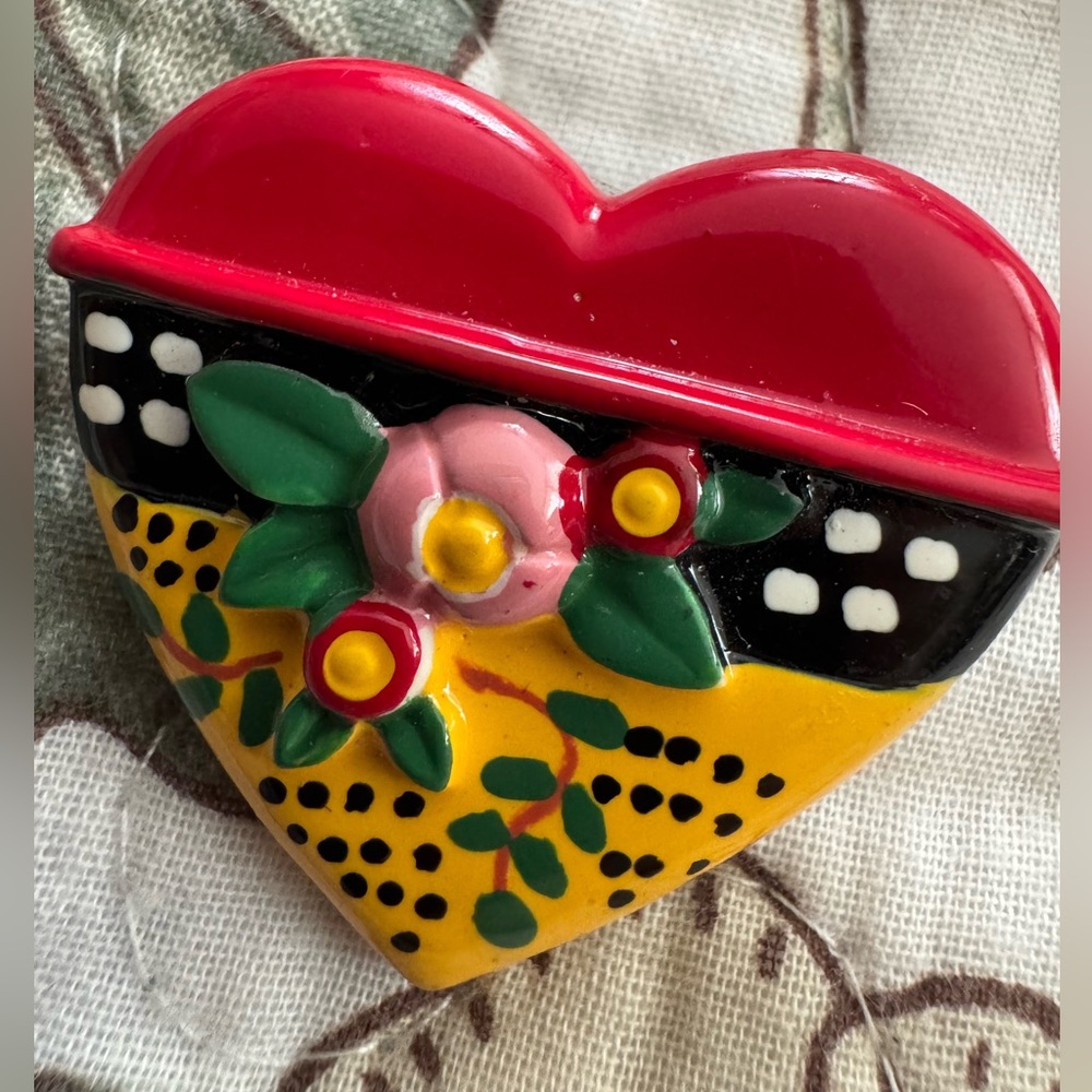 Vintage Mary Engelbreit Heart Shaped Brooch